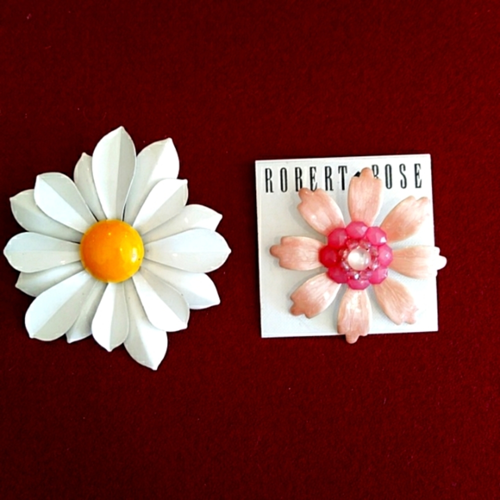 3 for $30 Lot of Two Flower Brooches